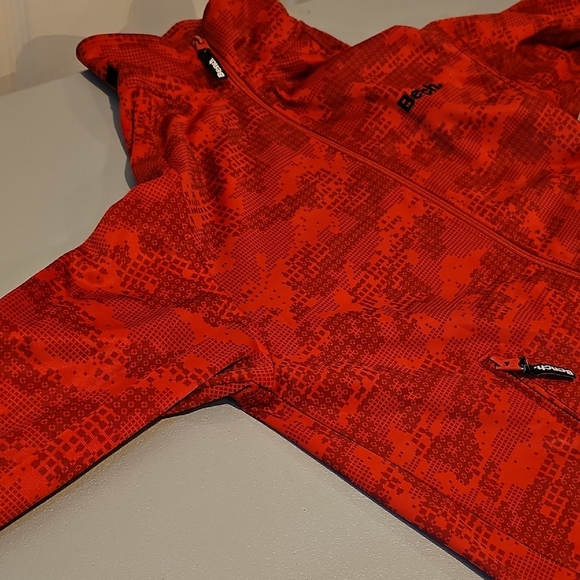 Bench Large Red Patterned Zip Up Jacket - Picture 7 of 9